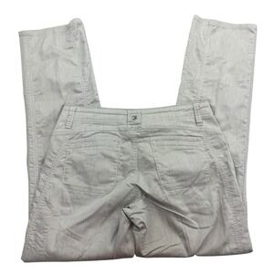 Kuhl Pants Womens 6 Beige Herringbone Stretch Straight Leg Adjustable Waist